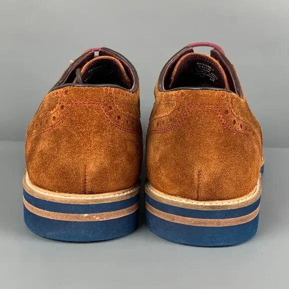 TED BAKER Size 11 Brown Perforated Leather Wingtip Lace Up Shoes